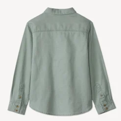 Overhemd met lange mouwen jongens in effen kleur met hemdkraag