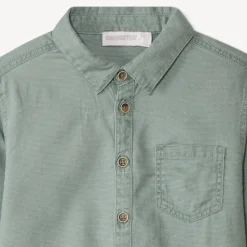 Overhemd met lange mouwen jongens in effen kleur met hemdkraag