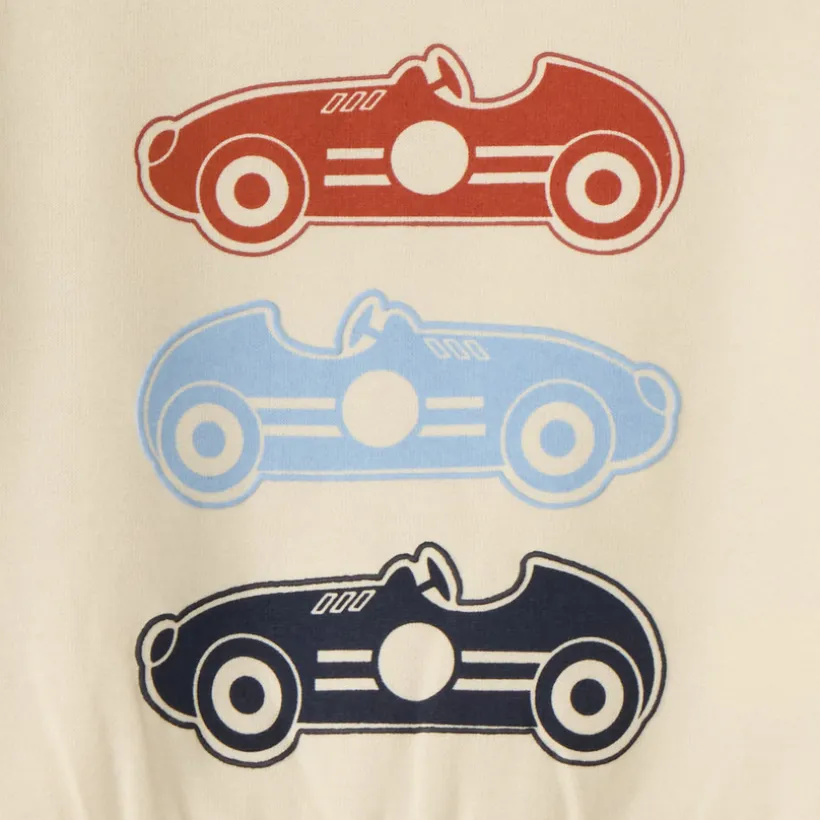 Oversized bicolore sweatshirt jongens met raceauto's print