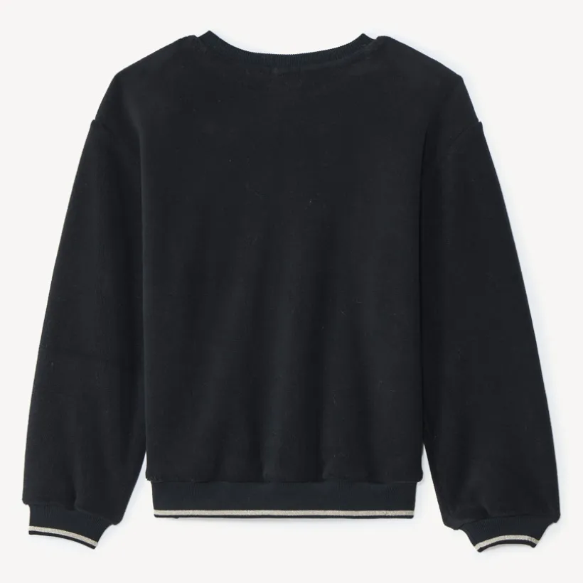 Oversized fleece sweater met gevlekte patches meisjes