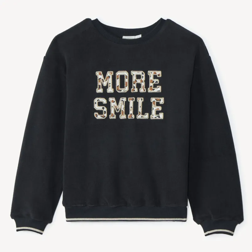 Oversized fleece sweater met gevlekte patches meisjes