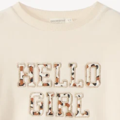 Oversized fleece sweater met gevlekte patches meisjes