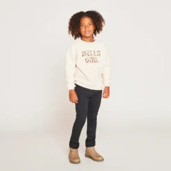 Oversized fleece sweater met gevlekte patches meisjes