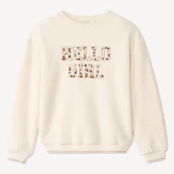 Oversized fleece sweater met gevlekte patches meisjes
