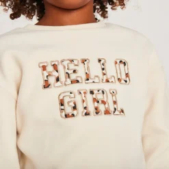 Oversized fleece sweater met gevlekte patches meisjes