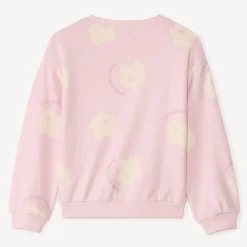 Oversized fleece sweatshirt met bloemendruk meisjes