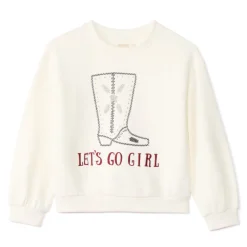 Oversized fleece sweatshirt met santiag-patroon meisjes