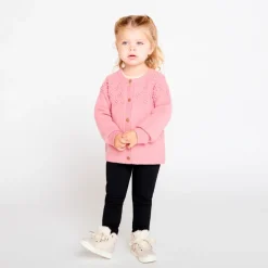 Oversized gebreid fantasievest voor babymeisje