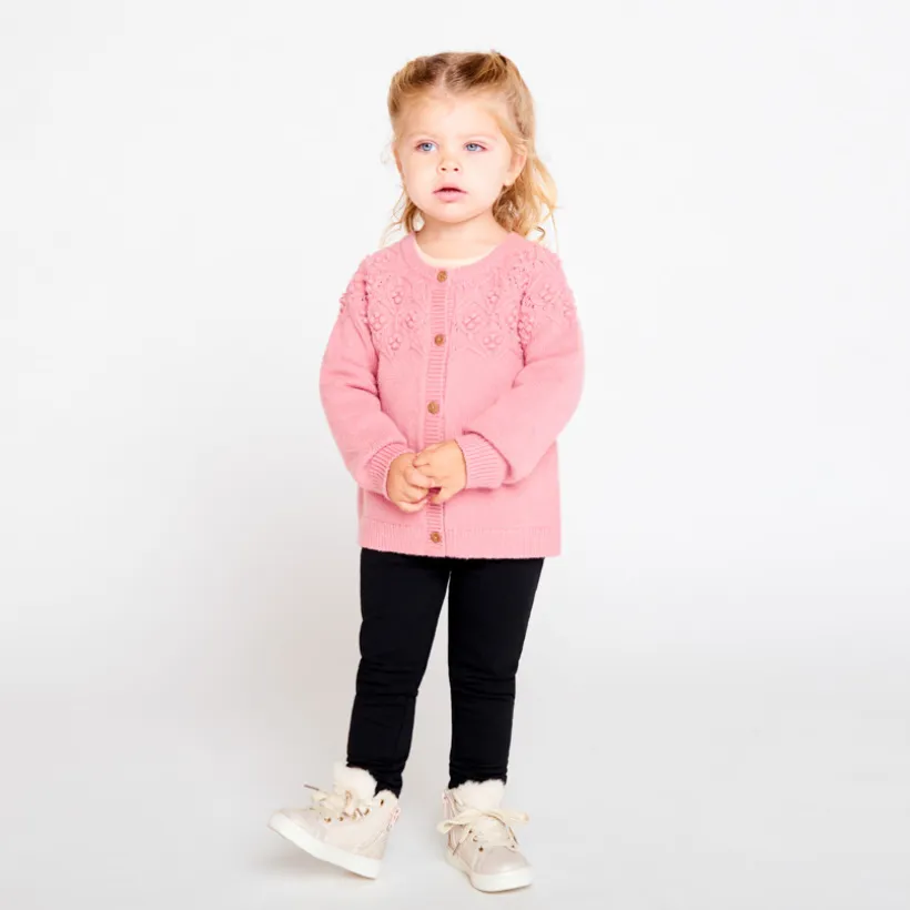 Oversized gebreid fantasievest voor babymeisje