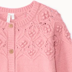 Oversized gebreid fantasievest voor babymeisje
