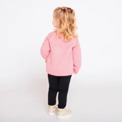 Oversized gebreid fantasievest voor babymeisje