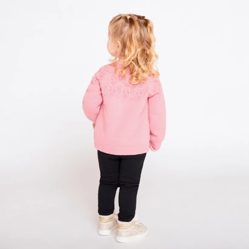 Oversized gebreid fantasievest voor babymeisje