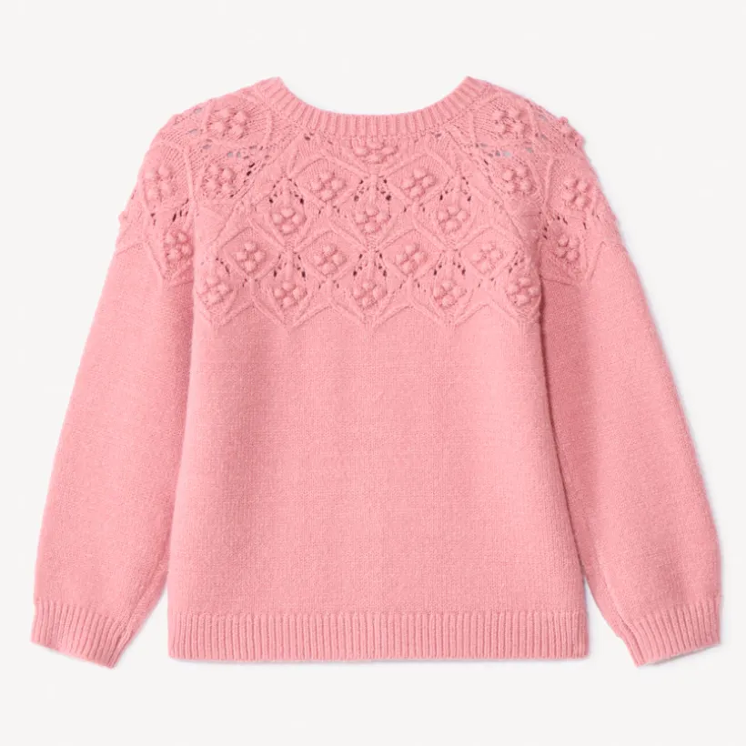 Oversized gebreid fantasievest voor babymeisje
