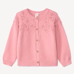 Oversized gebreid fantasievest voor babymeisje