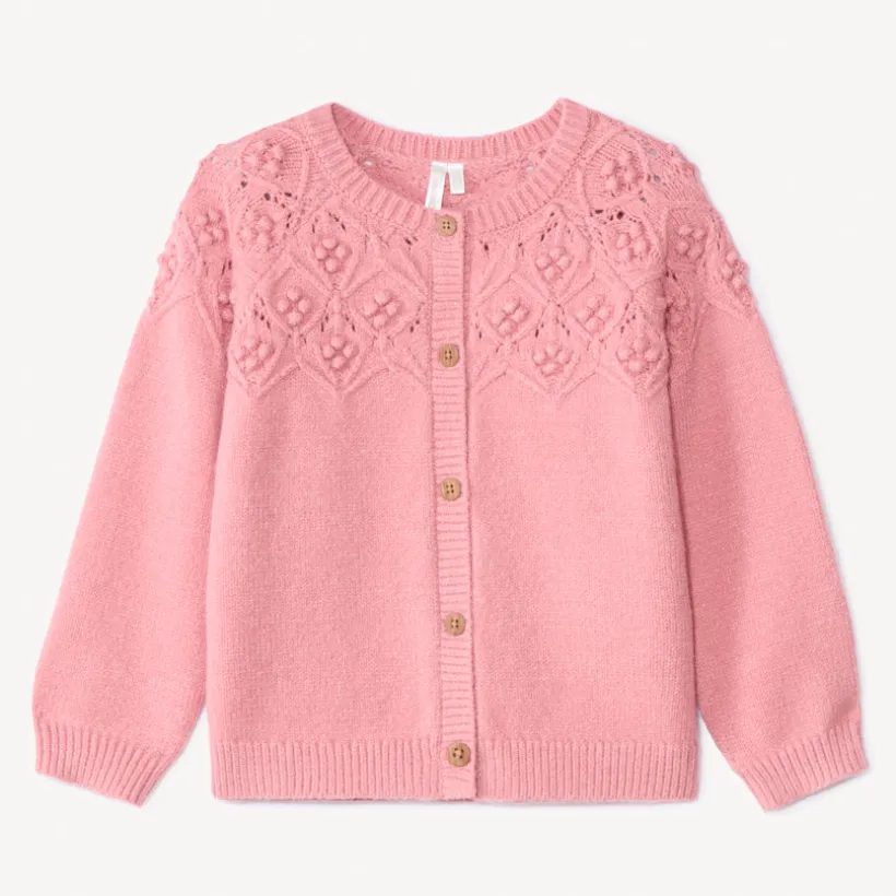 Oversized gebreid fantasievest voor babymeisje