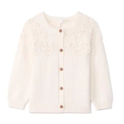 Oversized gebreid fantasievest voor babymeisje