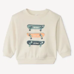 Oversized gebreid sweatshirt met print jongens.