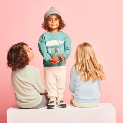 Oversized gebreid sweatshirt met print jongens.