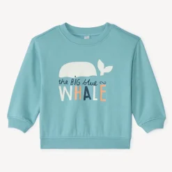 Oversized gebreid sweatshirt met print jongens.