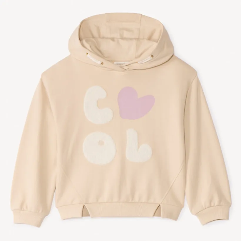 Oversized hoodie met opgestikt patch meisjes