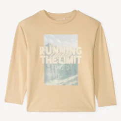 Oversized langarm T-shirt met fotoprint van bergen jongens