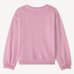 Oversized sweater voor meisje in vervaagd roze