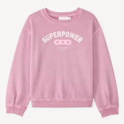 Oversized sweater voor meisje in vervaagd roze