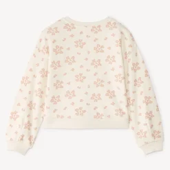 Oversized sweat in fleecy fabric with fancy glitter print for girls