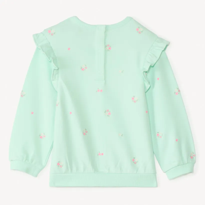 Oversized sweat met fantasie borduurwerk voor meisjesbaby's