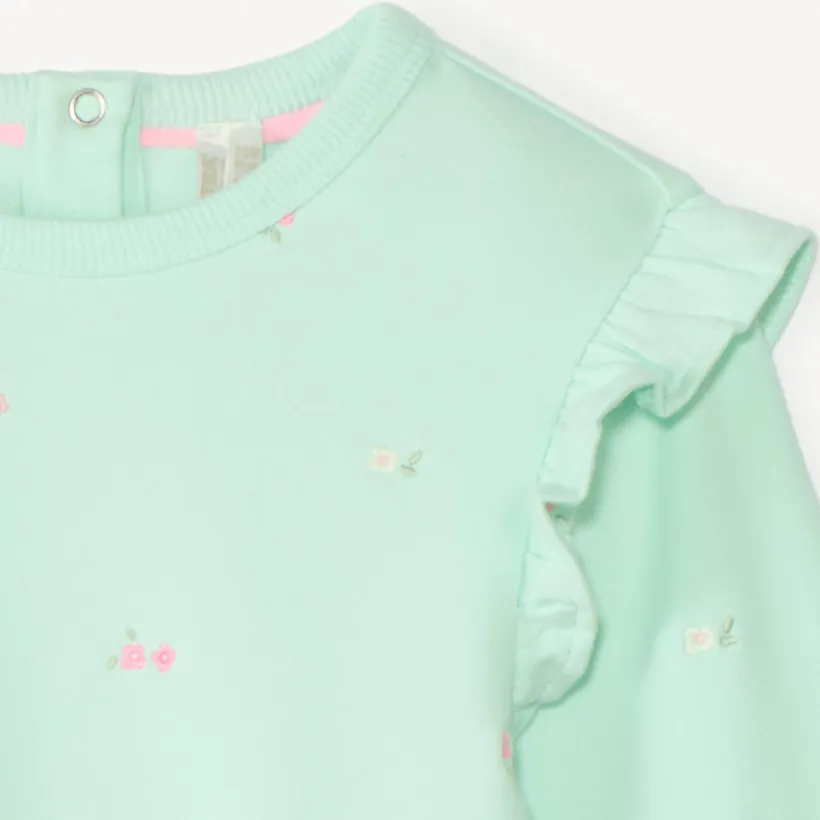 Oversized sweat met fantasie borduurwerk voor meisjesbaby's