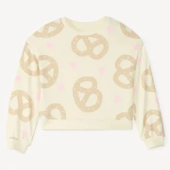 Oversized sweat met pretzel-print meisjes