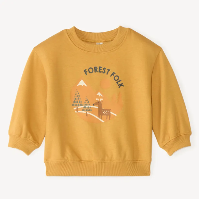 Oversized sweatshirt voor babyjongen met fantasieprint