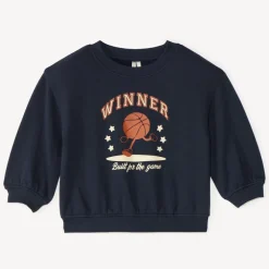 Oversized sweatshirt voor babyjongen met fantasieprint