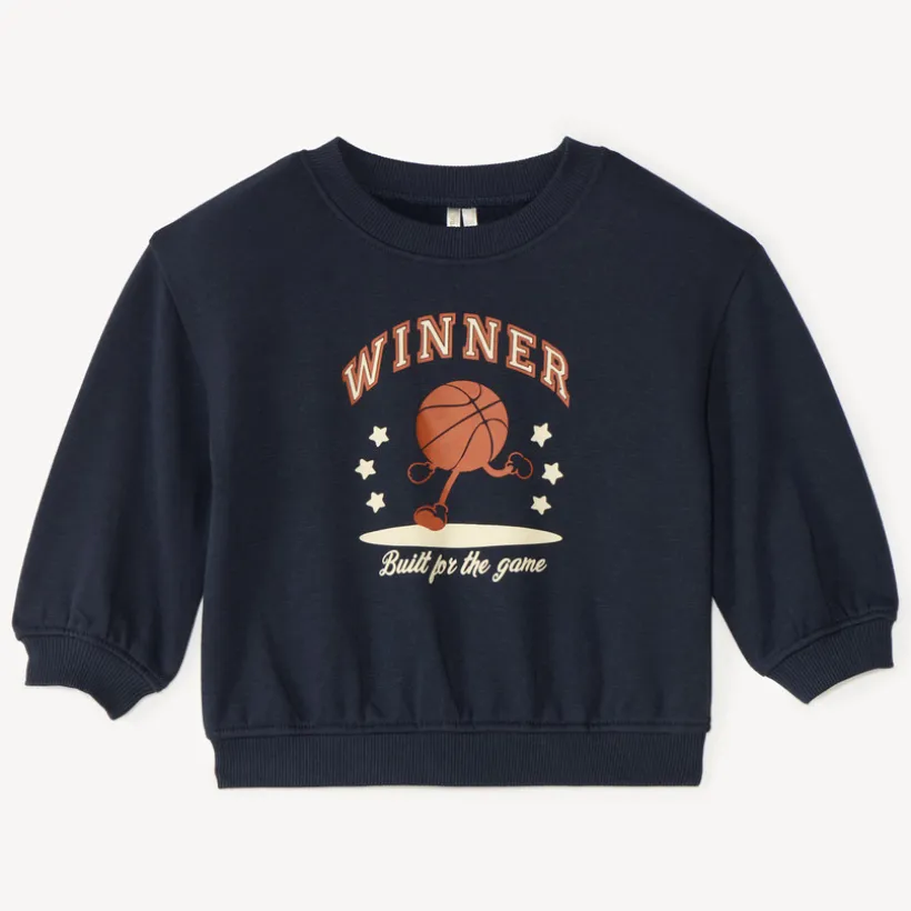 Oversized sweatshirt voor babyjongen met fantasieprint
