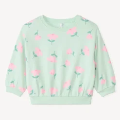 Oversized sweatstof met prints voor babymeisjes