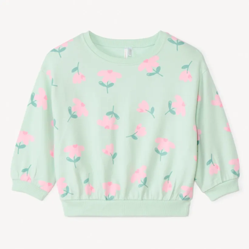 Oversized sweatstof met prints voor babymeisjes