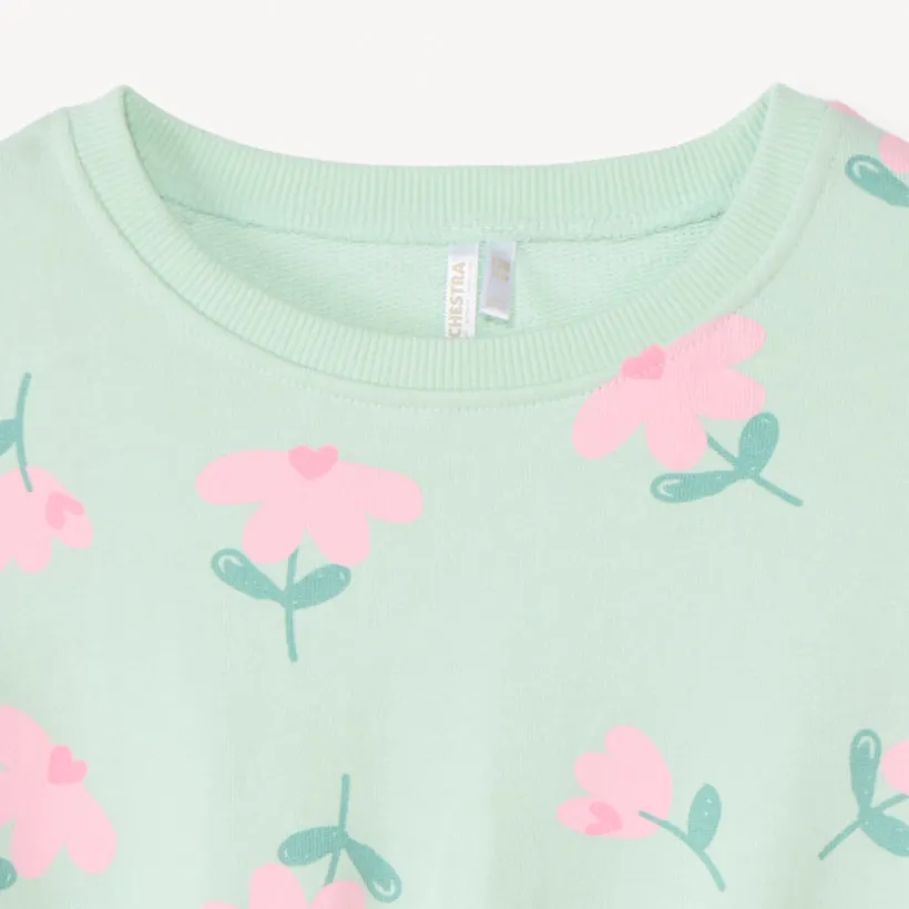 Oversized sweatstof met prints voor babymeisjes