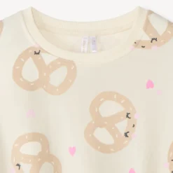 Oversized sweatstof met prints voor babymeisjes