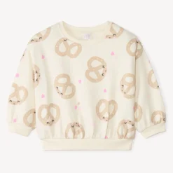 Oversized sweatstof met prints voor babymeisjes