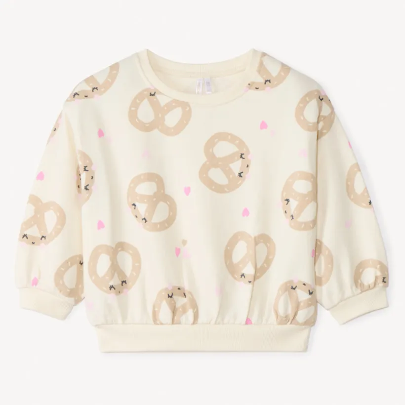 Oversized sweatstof met prints voor babymeisjes