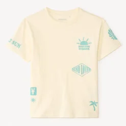 Oversized T-shirt met korte mouwen met fantasieprint en borduurwerk jongens.