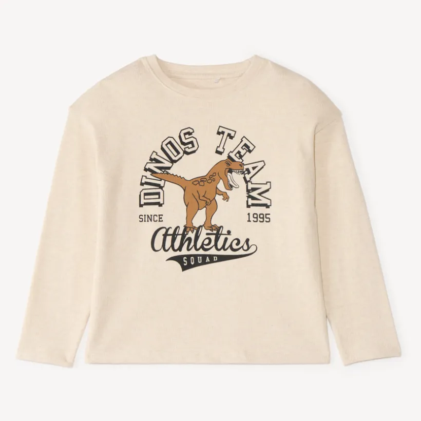 Oversized t-shirt met lange mouwen voor jongens met dinosaurusprint