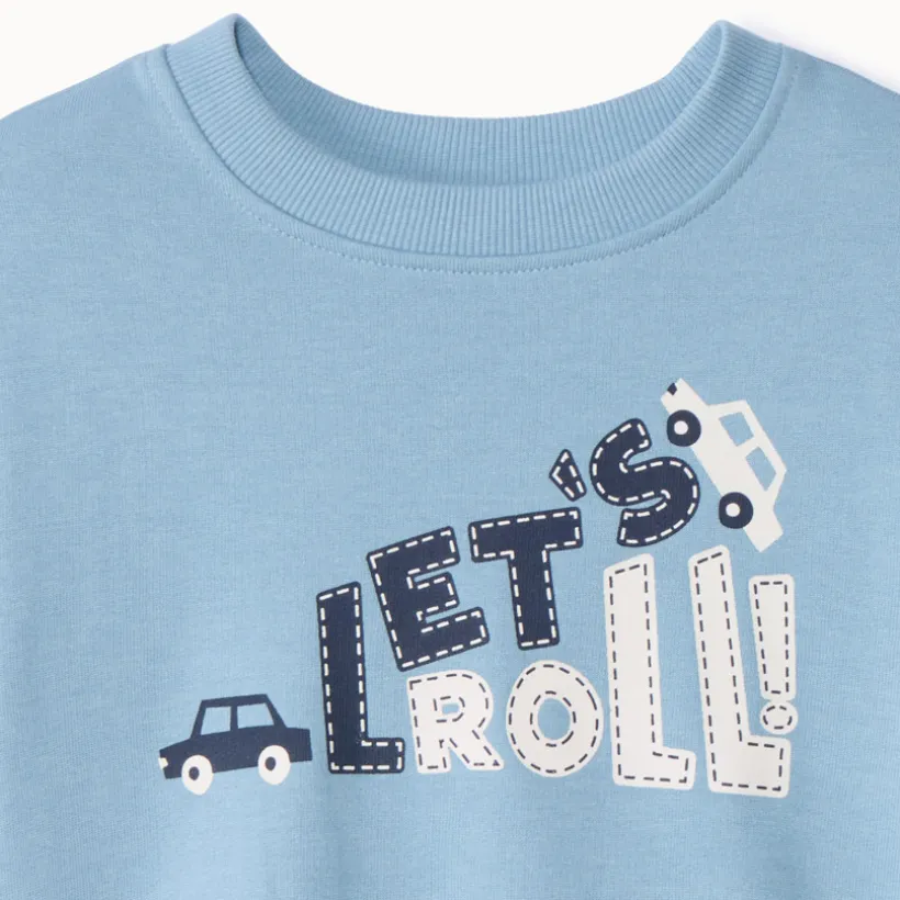 Oversize fleece sweatshirt met print voor babyjongens