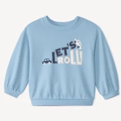 Oversize fleece sweatshirt met print voor babyjongens