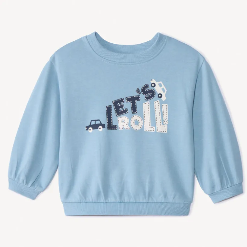Oversize fleece sweatshirt met print voor babyjongens