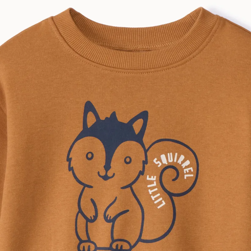 Oversize fleece sweatshirt met print voor babyjongens