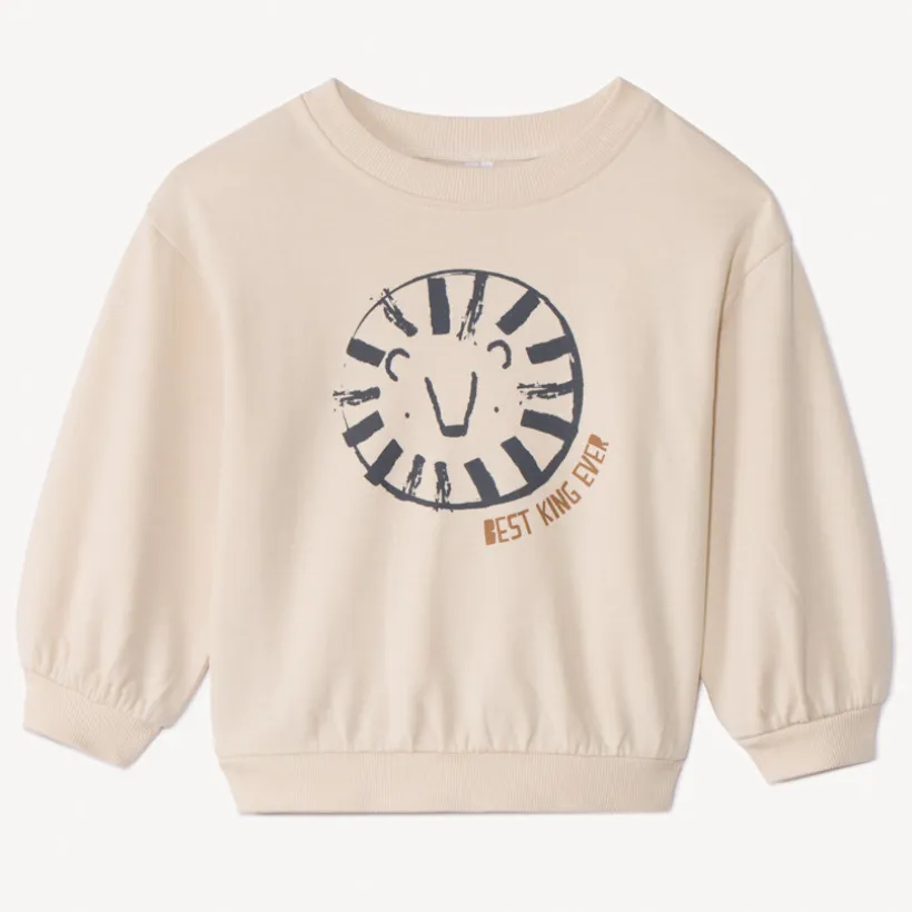 Oversize fleece sweatshirt met print voor babyjongens