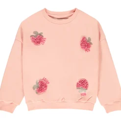 Oversize fleece sweatshirt met 3D bloemblaadjesmotief meisjes