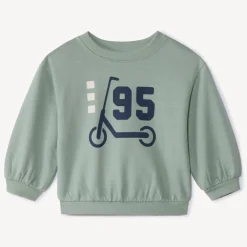 Oversize fleece sweatshirt met print voor babyjongens