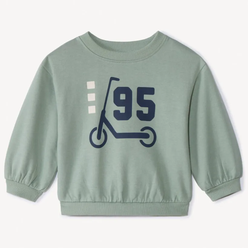Oversize fleece sweatshirt met print voor babyjongens